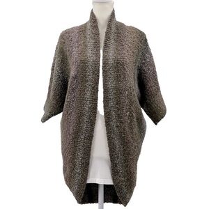 Kerisma Wool Blend Longline Nubby Cocoon Open Cardigan Sweater Size Small/Medium